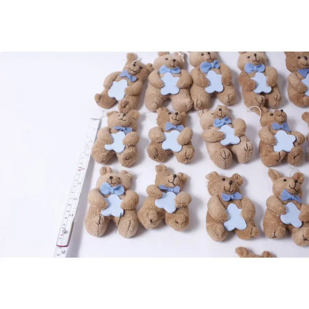 Cute Small Teddy Bears Holding Stars Plush Ornaments Set of 19 ~ 260209-WH 968
